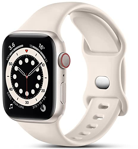 CeMiKa Kompatibel med Apple Watch Rem 38mm 40mm 41mm 42mm 44mm 45mm 49mm, Mjuk Silikon Sportband Ersättningsremmar Kompatibel med iWatch SE/Series 8 7 6 5 4 3 2 1