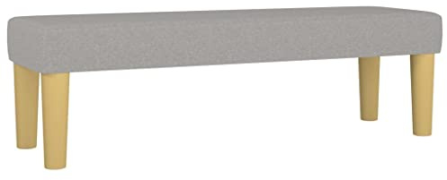 vidaXL Banc Ottoman Banquette Rembourré Banc de Lit Banc d'Entrée Chambre à Coucher Salon Couloir Intérieur Gris Clair 100x30x30 cm Tissu