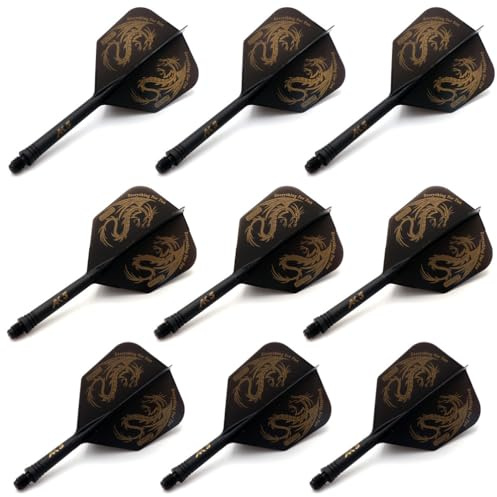 CUESOUL 3 Set Integrated Dart Albero e voli, Lunghezza dell'albero del dardo 21 mm/28 mm/33 mm, con Design Esclusivo