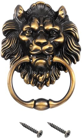 QUARKZMAN Pomello Testa di Leone, 6 Pollici, Lega di Zinco e Ottone, Design Vintage, Facile da Installare, Ampia Applicazione