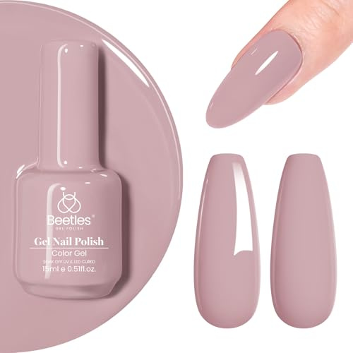 Beetles Gel Polish, 1Pc 15ml Ballet Slippers Nude Pink Colour Soak Off Uv Gel Nail Polish All Season Manicure Gift for Women Girls-CL160