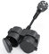 Verlängerungskabel mit Schuko Steckdosen, Doppelstecker Gummistecker für den Außenbereich, Outdoor Steckdose 2 in 1, Wasserdicht IP44 für Garten, Küche, Schwarz