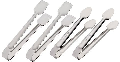 FUNOMOCYA 4piezas Pinzas Inoxidable Para Barbacoa y Parrilla Pinzas Para Alimentos Antiescaldadura