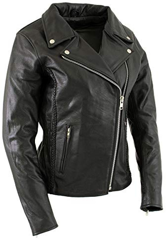 Milwaukee Leather Women's Classic Premium Leather Motorcycle MC Style Riding Jacket - 3X-Large