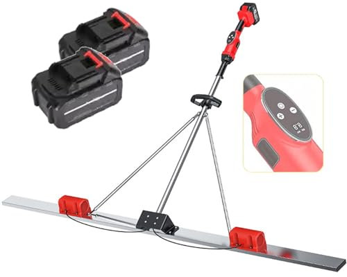 RèGle Nivellement Ciment Chape éLectrique Kit vibratoire pour Chape en béton Kit vibratoire pour Chape en béton Outil de Finition de béton sans Fil - 6000 TR/Min Règle en Acier inoxy