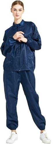 Men's Women's ESD Two-Piece Cleanroom Coverall | Anti-static Coverall Set/Work Suit for Cleanroom ESD Protected Areas (Navy,4x_l)