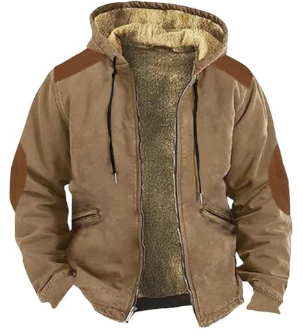 Genérico Cazadora Invierno Hombre, Acolchadas Winter Anorak Nieve Tactica Chaleco Plumon, Color Abrigo Invierno Elegante, Sherpa Senderismo Camel Casacos Chaqueta Montaña Hombre, 5XL