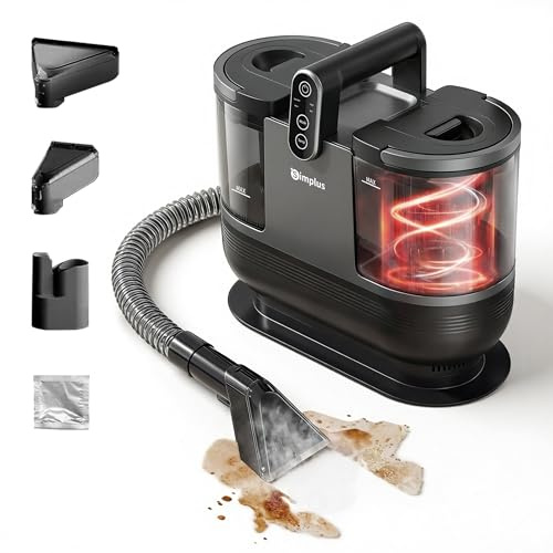 SIMPLUS Waschsauger 1200W mit 40°C/60°C Heizfunktion, 16 kPa Polsterreiniger Gerät, 1,5L Wassertank, 300 ml/min Sprühdruck, Nasssauger für Teppich, Sofa, Auto, Selbstreinigung