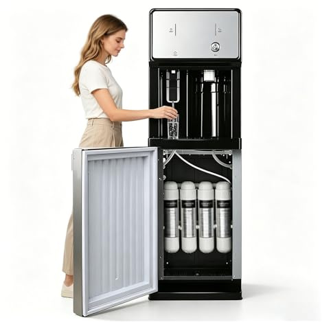 Erogatore Acqua Con Filtro Integrato,distributore Acqua Calda E Fredda, Purificatore D'acqua Autonomo,purificatore Acqua Filtrazione A 4 Stadi,ideale Per Casa, Ufficio E Cucina