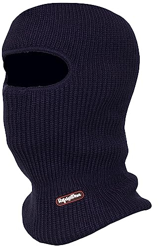 RefrigiWear 2-Layer Acrylic Knit Open-Hole Balaclava Face Mask One Size Fits All, High Visibility, Navy