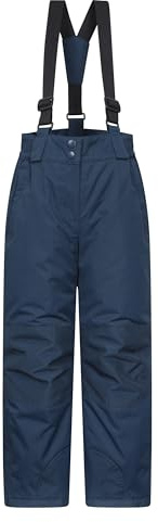 Mountain Warehouse Honey Kids Snow Pants - Snowproof Childrens Trousers, Water Resistant Rain Pants with Zipped Pockets - for Sports, Skiing Holidays, Snowboarding Dark Blue Kids Size 9-10 Years