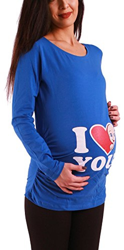 M.M.C. Kärlek – roligt roligt sött mammamode, mammaskjorta, graviditetströja, sweatshirt med motiv för graviditet, långärmad, Mörkblå, L