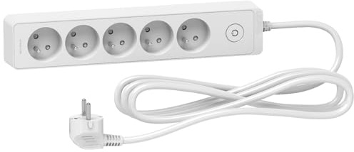 Schneider Electric SC5ST9353W Rallonge multiprises 5 Prises 2P+T Blanche 3m, Blanc