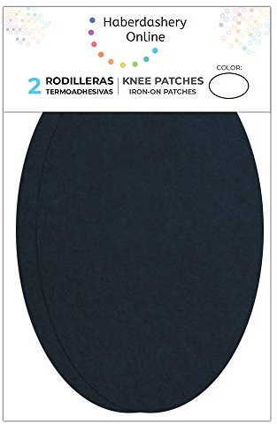 2 Toppe scamosciate. Termoadesive da stirare. Ideali per pantaloni o giacche, camicie. 16 x 10 cm. (Marino)