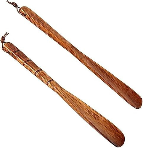 Oneroomone 2 Piezas Cuerno de Zapato de Madera, 32 cm / 12,6 Pulgadas, Cuerno de Zapato de Mango Largo, Cuerno de Zapato de Madera Fuerte, para Hombres y Mujeres