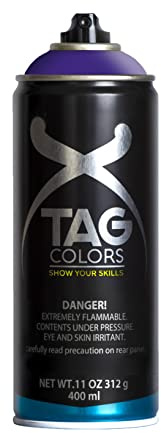 TAG Colors - G400A047 Vernice Spray per Graffiti INVASION VIOLET 400 ml, 6 Bombolette Professionali per Writers e Street Artists, Smalto Full Coverage Lunga Tenuta, Finitura Opaca, 100% Made in Italy