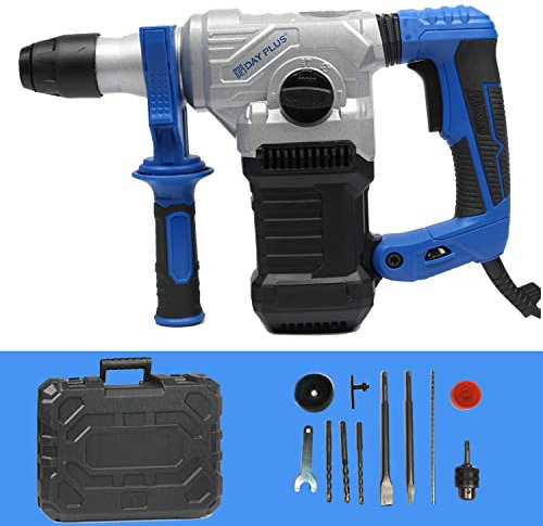 Perceuse à Percussion Filaire, Perceuse Visseuse 1500W 6J Professional Marteau-perforateur électrique, Mode Marteau Perforateur/Perçage,Mandrin SDS-Plus, Poignée Rotative à 360°,Jauge de Profondeur