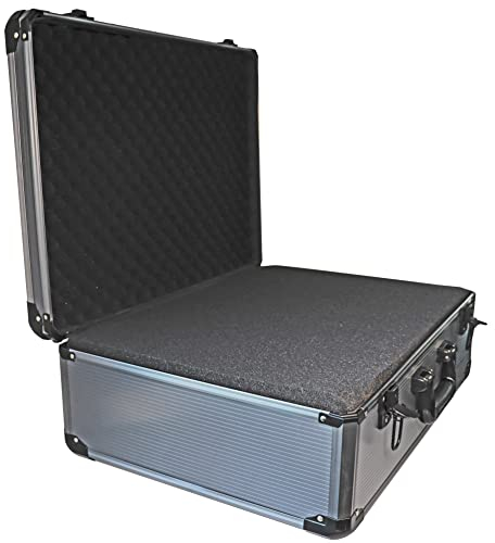 PeakTech 7340 Alukoffer – Robuster Aluminium Koffer 550x200x400 mm mit Würfelschaum, vielseitig einsetzbar als Fotokoffer, Pistolenkoffer, Kamerakoffer, Moderationskoffer, Metallkoffer oder Flightcase