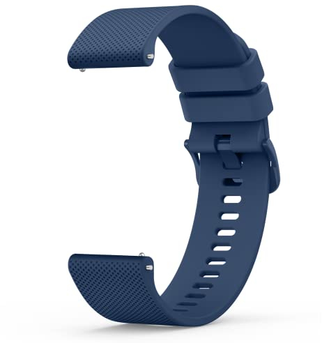 Wanme 20mm 22mm Uhrenarmbänder für Damen Herren, Silikon Armband, Schnellverschluss Uhrenarmband, Wasserdichtes Sport Ersatzarmband, Flexibles Verstellbares Armbänder, 20mm Navy Blau