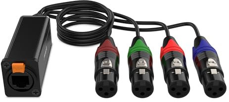 Audibax RJ-4 Cable Multicore 4 x XLR Hembra a RJ45 Cat5