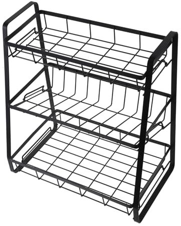 Mikinona 1pezzi Scaffale Da Cucina Strati Smontabile Porta Spezie Multifunzione Per Controsoffitto e Mensola Ripiano Stoccaggio Compatto Per Barattoli Salse e Medicine Per Casa e Appartamen