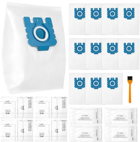 12 Pack Vacuum Cleaner Bags for Miele GN Hoovers,4 Motor Protection Filters, 4 Air Cleaning Filters,Vacuum Hoover Bags for Miele Classic C1, Complete C2 C3,S227, S400i, S600, S800, S2, S5, S8 Series
