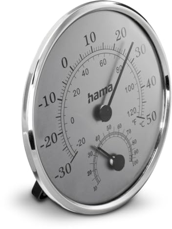 Hama I Termómetro e Higrómetro analógico (Saipan, Colgable) Gris/Plata