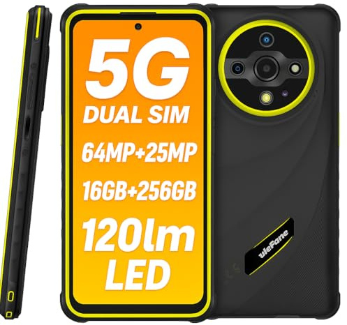 Ulefone Armor X31 PRO 5G Outdoor Smartphone Ohne Vertrag, 64MP+25MP Kamera (Nachtvision & Blendenblitz), 5G 16GB+256GB, 6,56 HD+120Hz, IP68 Android 14 Robustes Handy, 3 Kartenslot, GPS NFC Grün