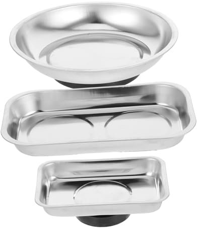 ABOOFAN 3piezas Bandeja Organizadora De Herramientas De Soporte Inoxidable Para Tornillos y Dados Organizador Magnético Para Mecánico
