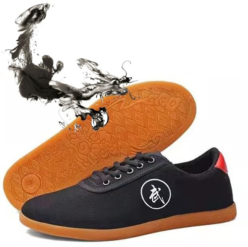 Scarpe da Karate Kung Fu Tai Chi,Tai Chi Wu Shu Kung Fu Scarpe Unisex,Traspirante Antiscivolo Sport Palestra Sneaker Uomo e Donna,Tai Chi Wu Shu Kung Fu Scarpe(Size:40EU,Color:Black)