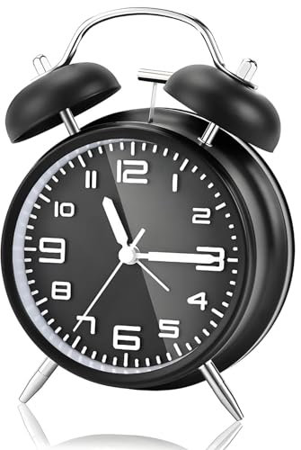 DxxD Sveglia per bambini analogica senza ticchettio con luce notturna, sveglia per bambini per ragazzi e ragazze, quadrante grande da 4 pollici, allarme forte per dormienti profondi, funzionamento a