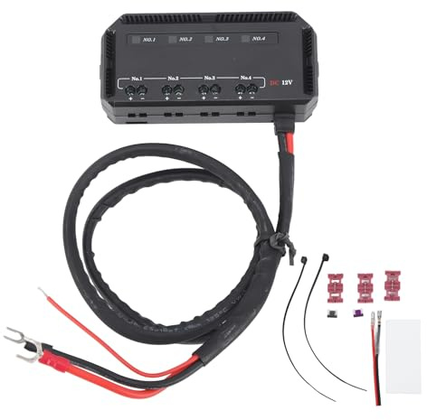 Ejoyous Boîte à Fusibles de Véhicules à Moteur 12V, 4 Boîtes avec Relais, Support de Sécurité avec Affichage LED, Universel