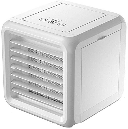 XACCBBA Tyst mini balsam skrivbord kylfläkt för hem, bärbar luftkylare, mini bärbar luftkonditionering 7 färger ljus luftkonditionering luftfuktare renare USB luftkylfläkt med 2 Wa