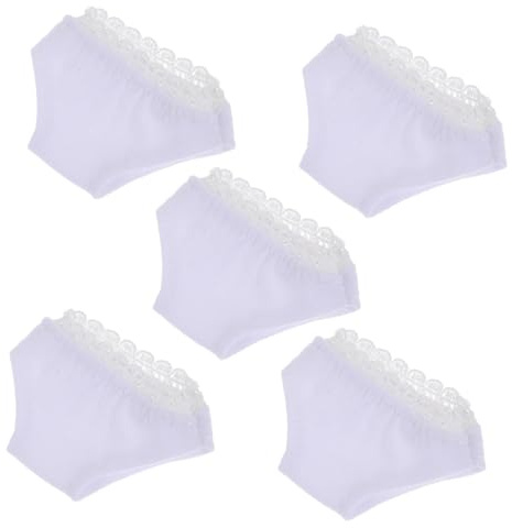 Gatuida 5 pièces Culottes Blanches pour Poupée sous-vêtements Décoratifs Uni Accessoires Miniatures pour Habillage de Poupée Adaptées Aux de FR et Supermodèles