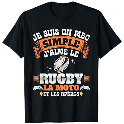 Supporter Motard Humour Fan De Rugby Moto Et Apéro T-Shirt
