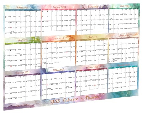 Calendario cancellabile a secco – Materiale di carta patinata, funzione di facile aggiornamento, planner funzionale versatile, utile per l'istruzione, ideale per studenti, professionisti,