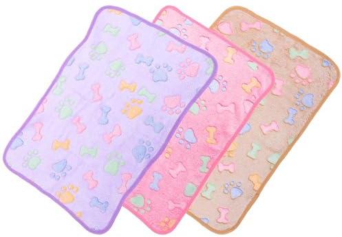 DIYEAH 3 Mantas para Hámster y Cobayas de Coralina Suave, Tamaño 60x40 Cm, Lavables y Cálidas, Colchonetas para Jaulas de Animales Pequeños, Almohadillas Térmicas para Mascotas, Juego