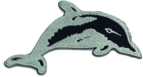 Catch the Patch Delfin Tier - (Größe: 9,6 x 5,1 cm) – Aufbügler & Applikationen in verschiedenen Größen – Ideal für Kleidung, Schulranzen, Jeans & Rucksäcke