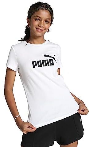 PUMA Mädchen Ess Logo Tee G T-shirt, Puma White, 152 EU