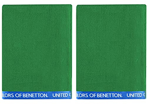 United Farben of Benetton, Set 2 Strandtücher, 90 x 160 cm, 380 g/m², 100% Baumwolle, Grün