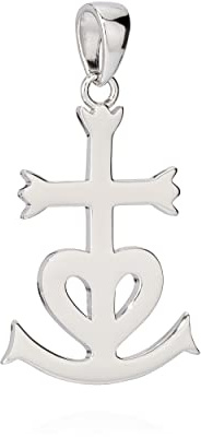 NKlaus Glaube Liebe Hoffnung groß Kettenanhänger 925 Silber 29x20mm Anhänger Hochglanz 9851