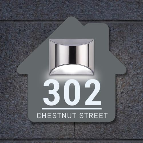 Numéro de maison solaire lumineux à LED personnalisable,Lumière plaque numero maison exterieur Personnaliser,Plaque De Numéro De Rue pour Appartement Hôtel Porte,Maison