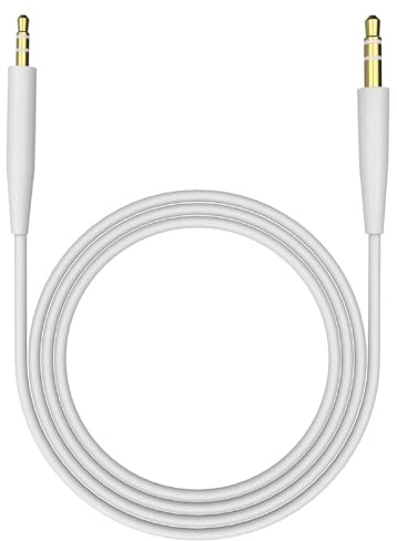 Replacement Audio Cable Cord Wire Compatible with Bose 700 QuietComfort QC45 QC35II QC35 QC25 Noise Cancelling Headphones, SoundTrue Soundlink On-Ear 2 OE2 OE2i Headphones Aux Cord (No Mic) (White)