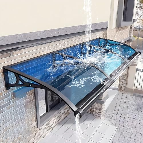 vordach für haustür mit seitenteil,vordach mit seitenteil,haustür vordach,Halterung aus Aluminiumlegierung mit gebogener Halterung, Regen- und schneesicher