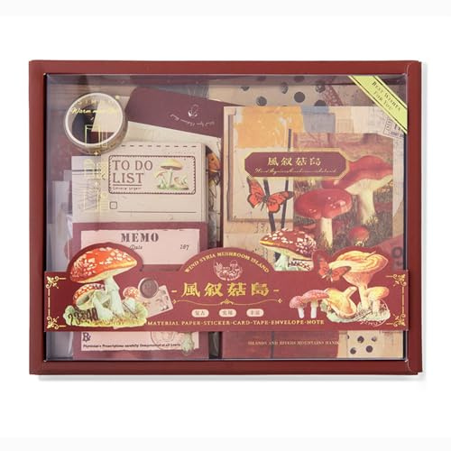 Joucien A6 Retro Handbook Box Set with European and American Artistic Materials Handbooks-red