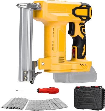 Pistola per unghie a batteria, Graffatrice elettrica senza fili Compatibile con Dewalt 18 V batteria, Sparachiodi a Batteria, 2 in 1 cucitrice elettrica con 1000 chiodi dritti e 500 chiodi a U