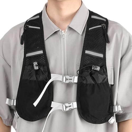 Duroecsain Chaleco de hidratación de Carreras, Chaleco de hidratación para Hombres de Carreras | Chaleco reflectante ajustable del Pack de hidratación,Portatelefonos, Mochila de agua Transpirable con
