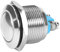 Powice Bouton poussoir étanche - 25 mm - En acier inoxydable - 5 A/12 V/24 V/125 V/250 V - Convient pour les voitures, les systèmes d'allumage, les sonnettes de porte (tête plate)