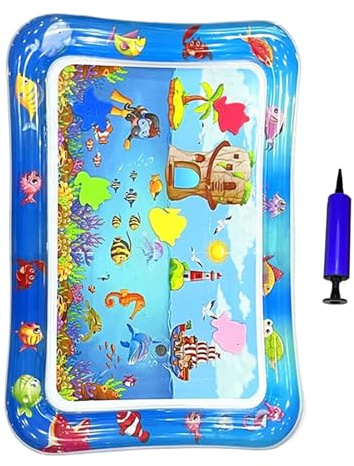 Generico Tappetino Acquatico Gioco per Gatti,66x47 cm Tappetino d'Acqua Gonfiabile per Gatti - Cuscino Antigraffio Impermeabile Gioco Rinfrescante Interattivo per Interno Esterno Cuccioli