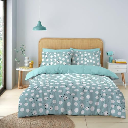 Lions King Size Bedding Sets - 100% Polyester Reversible Printed Pattern Quilt Duvet Cover with Pillowcase, Soft Polka Dots Pattern, Bed Linen, 230x220cm